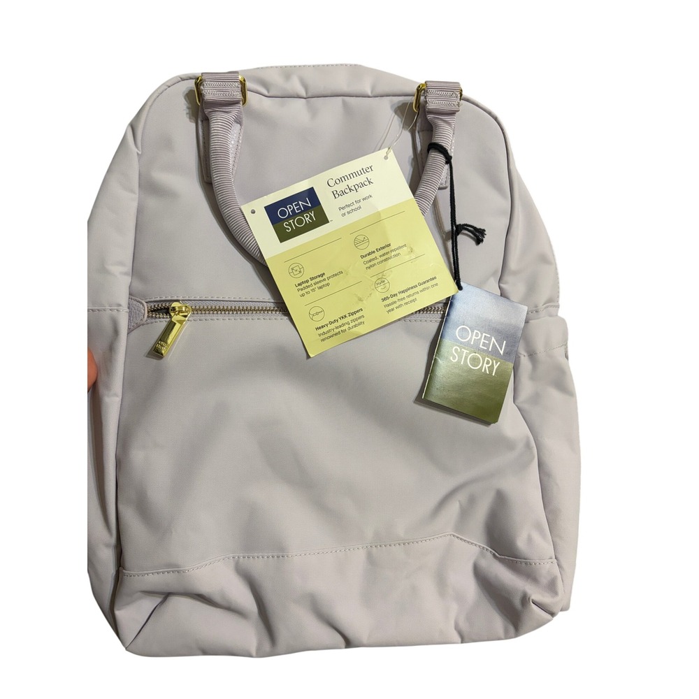 Open Story Commuter Backpack Lavender Purple Water Repellent 15in Laptop Bag NWT